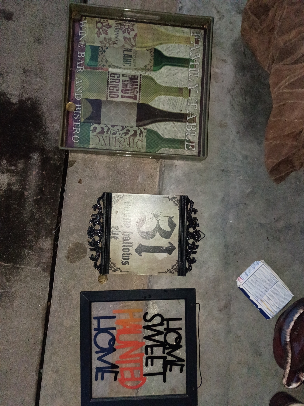 Set of 3 Decorative Wall Signs - Wine & Home Quotes-halloween Ddcor